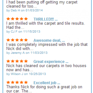 Carpet Cleaning Customer Reviews